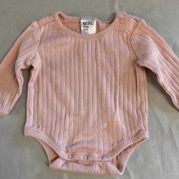Anko Baby Bodysuit Trio - Pink, Cream, and White - Picture 3 of 3